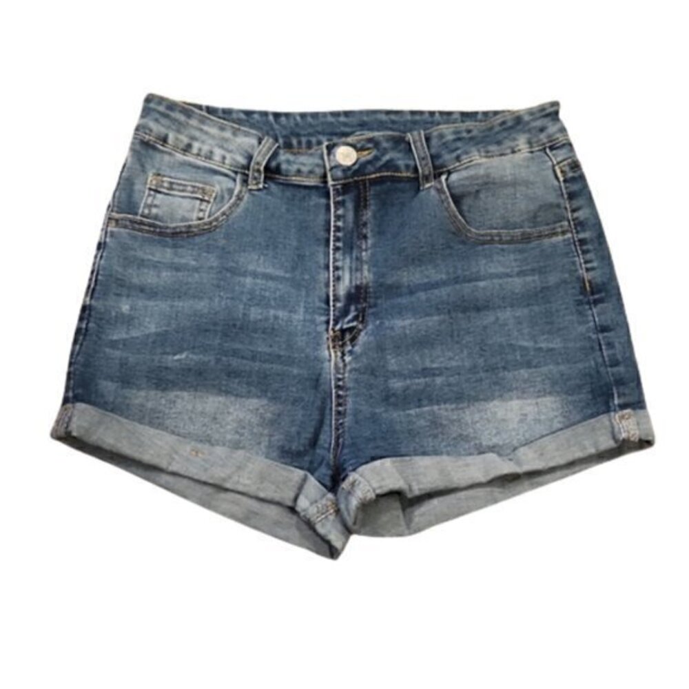 [SHEIN] High Rise Cuffed Shorts - Size L